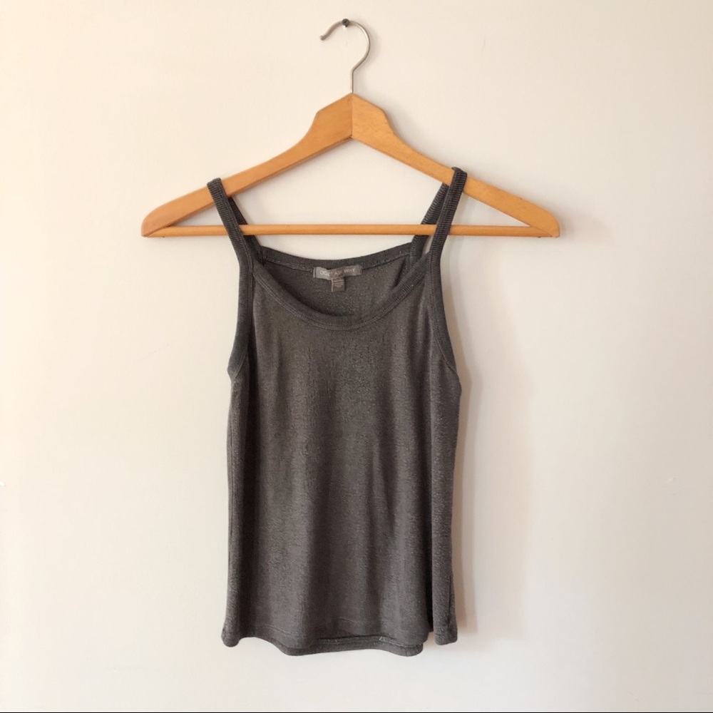 DON’T ASK WHY Gray Ribbed Tank Top